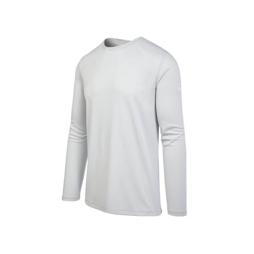 Mizuno Long Sleeve Férfi Futópóló Szürke TCS695780